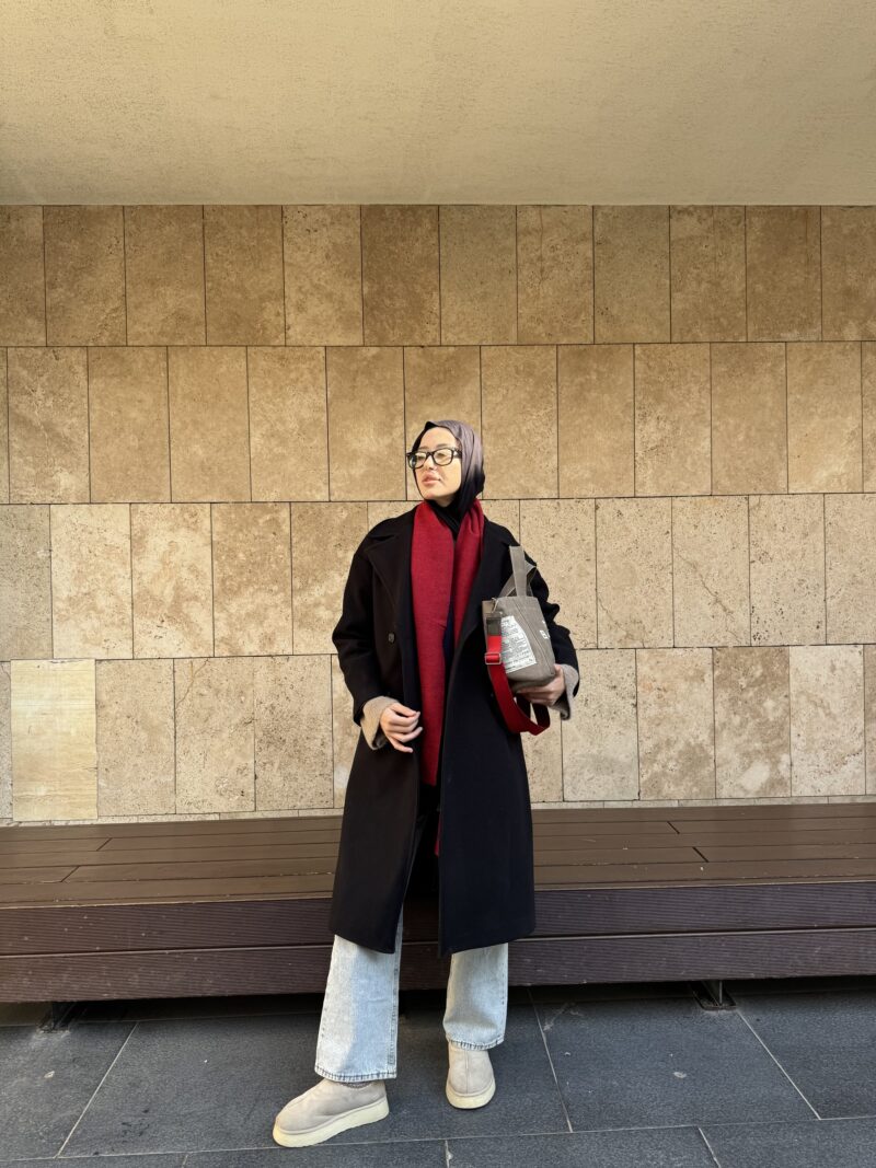 Zr muadil salaş kaşe kaban siyah